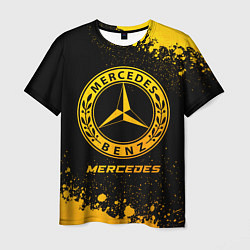 Мужская футболка Mercedes - gold gradient