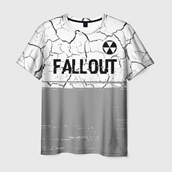 Мужская футболка Fallout glitch на светлом фоне: символ сверху