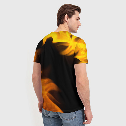 Мужская футболка Doom - gold gradient: надпись, символ / 3D-принт – фото 4