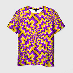 Мужская футболка Желто-фиолетовая иллюзия вращения