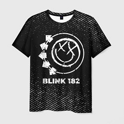 Футболка мужская Blink 182 с потертостями на темном фоне, цвет: 3D-принт