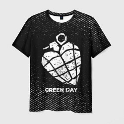 Мужская футболка Green Day с потертостями на темном фоне