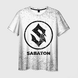 Мужская футболка Sabaton с потертостями на светлом фоне