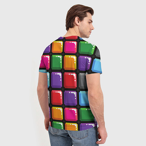 Мужская футболка Пиксельные кубики / 3D-принт – фото 4