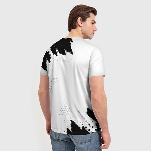 Мужская футболка AC DC рок кот на светлом фоне / 3D-принт – фото 4