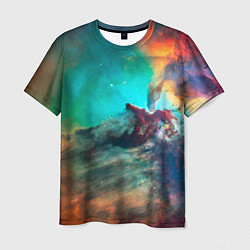 Мужская футболка Аморфный цветастый космос