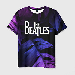 Мужская футболка The Beatles neon monstera
