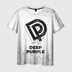 Мужская футболка Deep Purple с потертостями на светлом фоне