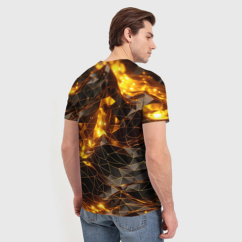 Мужская футболка Золотистая текстура / 3D-принт – фото 4