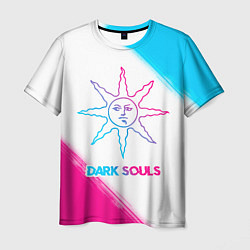 Мужская футболка Dark Souls neon gradient style