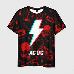 Мужская футболка AC DC rock glitch