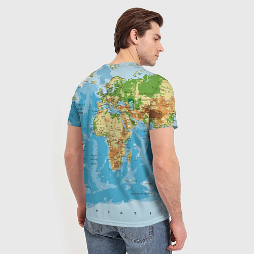 Мужская футболка Атлас мира / 3D-принт – фото 4