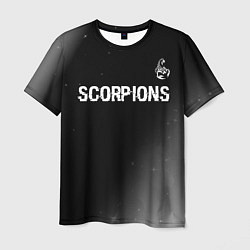 Мужская футболка Scorpions glitch на темном фоне: символ сверху