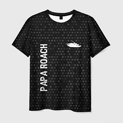 Мужская футболка Papa Roach glitch на темном фоне: надпись, символ