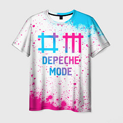 Мужская футболка Depeche Mode neon gradient style
