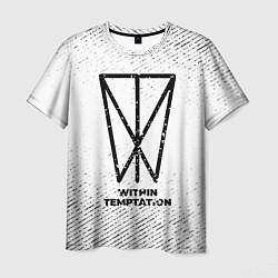 Мужская футболка Within Temptation с потертостями на светлом фоне
