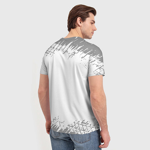 Мужская футболка Zotye speed на светлом фоне со следами шин / 3D-принт – фото 4