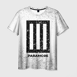 Мужская футболка Paramore с потертостями на светлом фоне