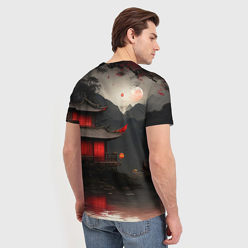 Мужская футболка Домик у озера / 3D-принт – фото 4
