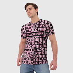 Футболка мужская Blackpink - pink text, цвет: 3D-принт — фото 2