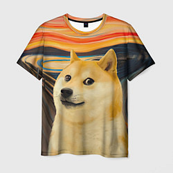 Мужская футболка Собака Доге пародия на Крик