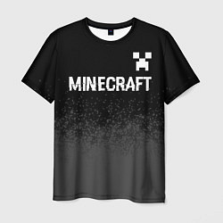 Мужская футболка Minecraft glitch на темном фоне: символ сверху
