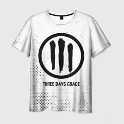 Футболка мужская Three Days Grace glitch на светлом фоне, цвет: 3D-принт