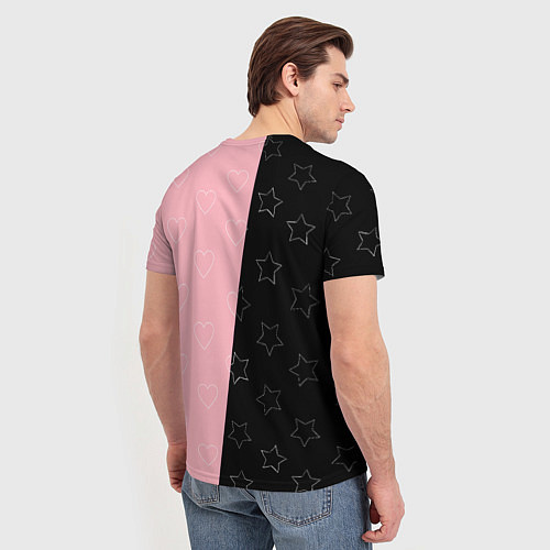 Мужская футболка Blackpink - hearts and stars / 3D-принт – фото 4