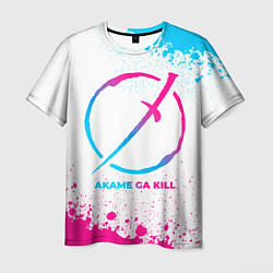 Мужская футболка Akame ga Kill neon gradient style