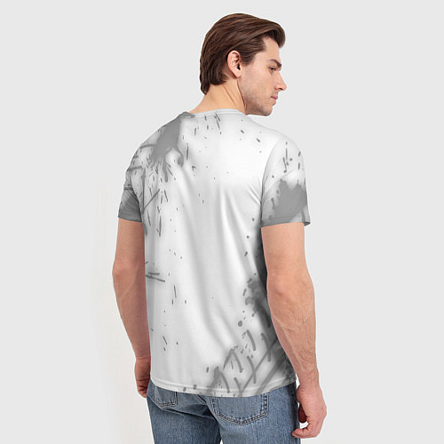 Мужская футболка JAC speed на светлом фоне со следами шин / 3D-принт – фото 4
