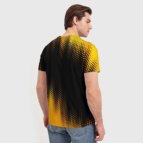 Мужская футболка Lifan - gold gradient: символ сверху / 3D-принт – фото 4