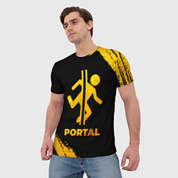 Футболка мужская Portal - gold gradient, цвет: 3D-принт — фото 2