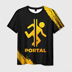 Мужская футболка Portal - gold gradient