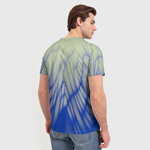 Мужская футболка Лучи - неоновый синий - Хуф и Ся / 3D-принт – фото 4