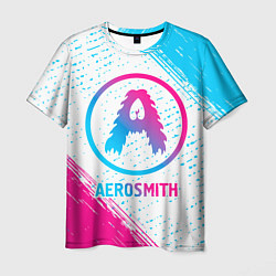 Мужская футболка Aerosmith neon gradient style