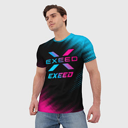 Футболка мужская Exeed - neon gradient, цвет: 3D-принт — фото 2