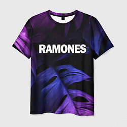Мужская футболка Ramones neon monstera