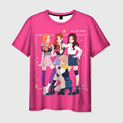 Мужская футболка Blackpink anime poster