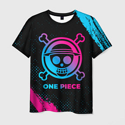 Мужская футболка One Piece - neon gradient