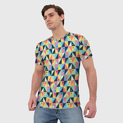 Футболка мужская Треугольная мозаика, цвет: 3D-принт — фото 2