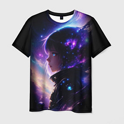 Мужская футболка Покорение космоса - девушка
