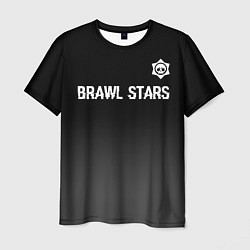 Мужская футболка Brawl Stars glitch на темном фоне: символ сверху