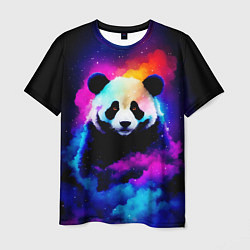 Мужская футболка Панда и краски
