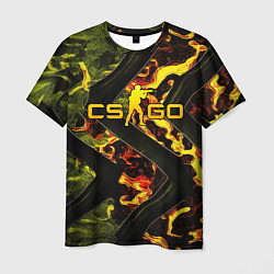 Мужская футболка CS GO green and fire