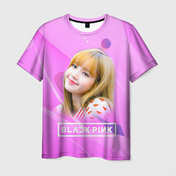 Мужская футболка Blackpink Lisa pink