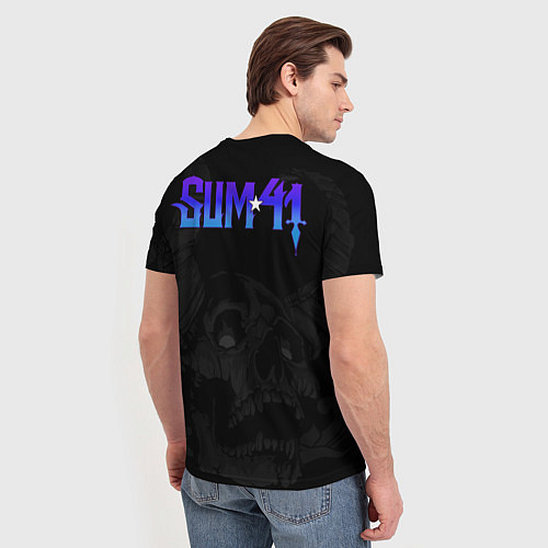 Мужская футболка Sum41 horns skull / 3D-принт – фото 4