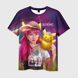 Мужская футболка Jisoo and Pikachu