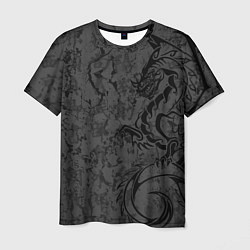 Мужская футболка Black dragon - grunge