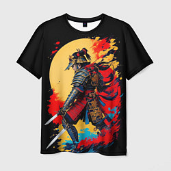Мужская футболка Японский самурай - закат