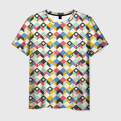 Мужская футболка Абстракция из цветных кубиков